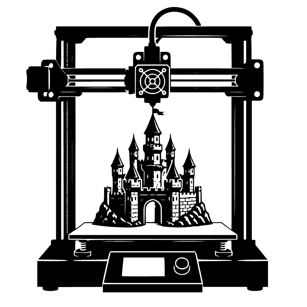 Icono de impresora 3D imprimiendo — archivo SVG