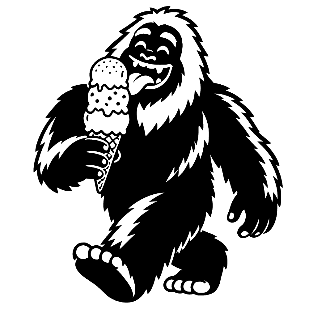 Abominable Snowman Eating SVG cut file preview