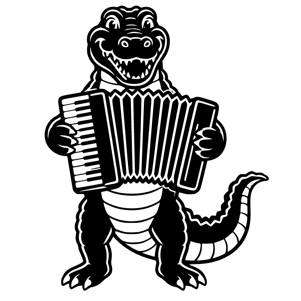 Cocodrilo con acordeón — archivo SVG