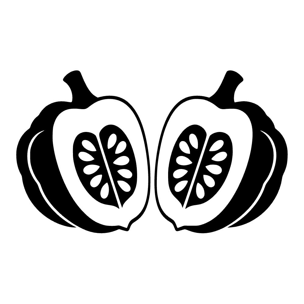 Mitades de calabaza bellota — archivo SVG