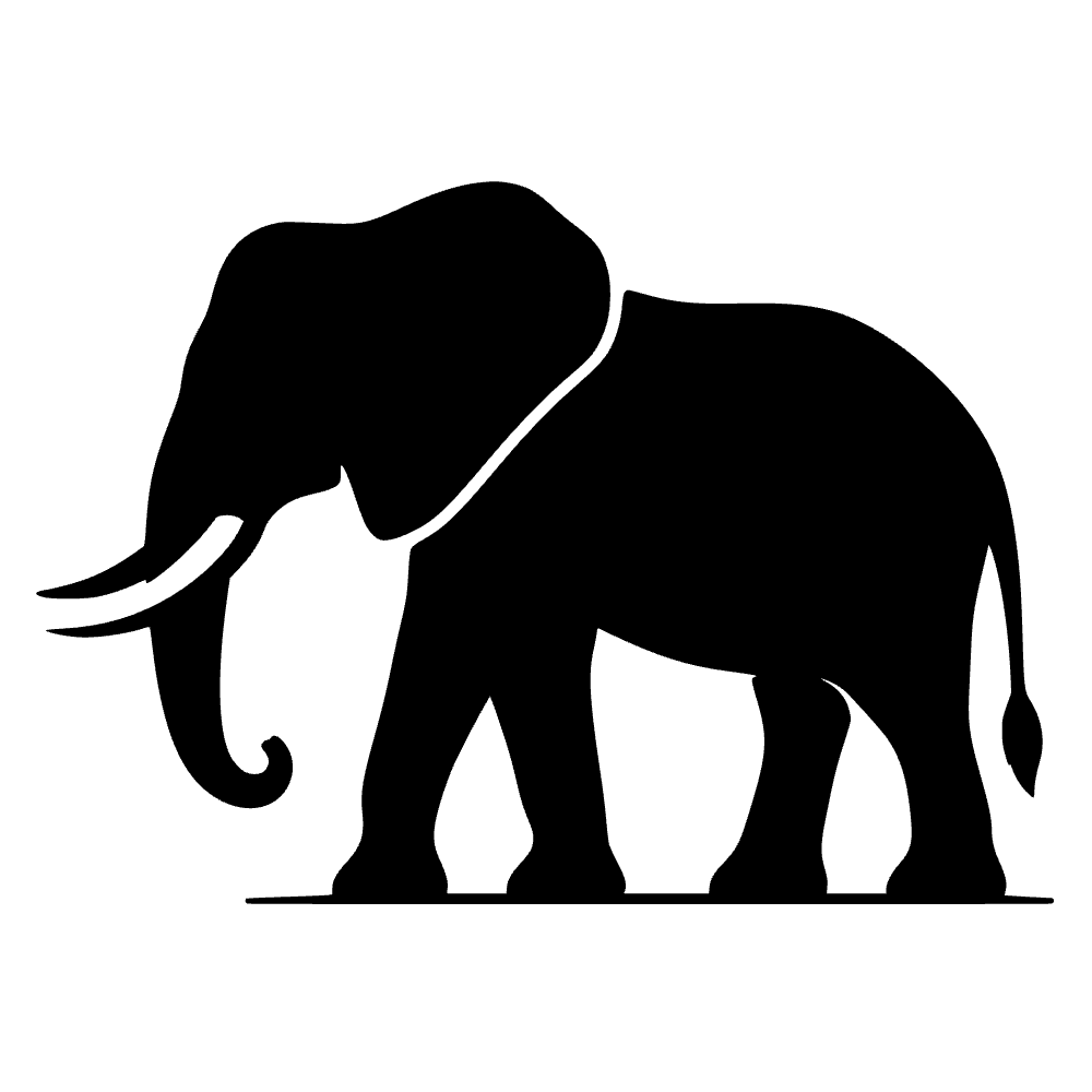 African Elephant Silhouette SVG cut file preview