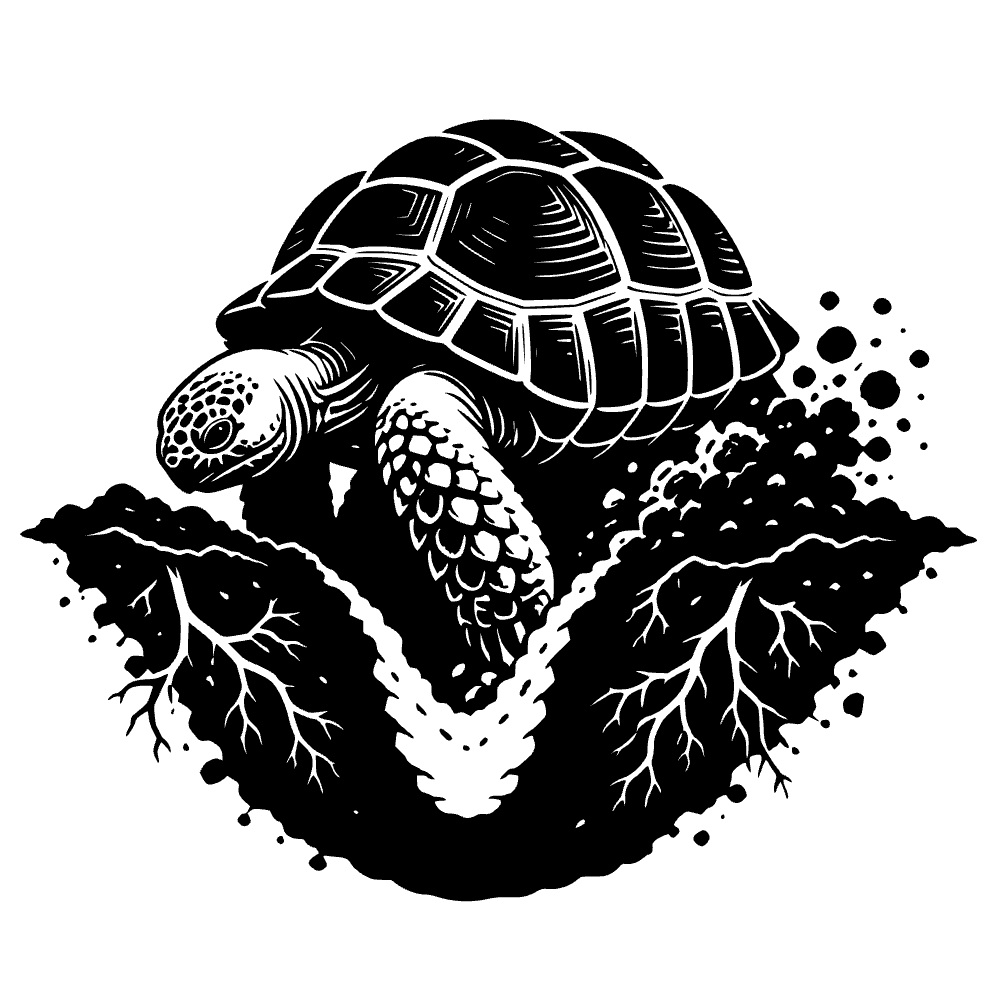 Tortuga africana de espolones cavando — vista previa del archivo SVG