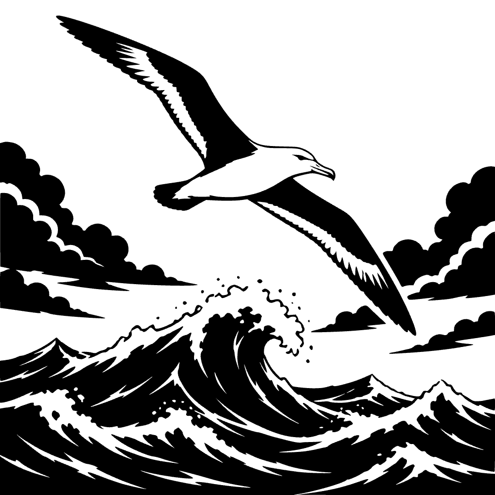 Albatros volando alto — archivo SVG