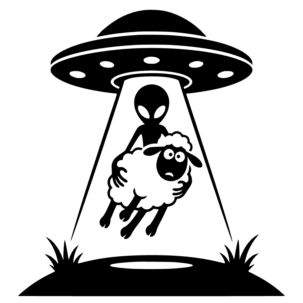 Alien Abducting Sheep SVG cut file preview