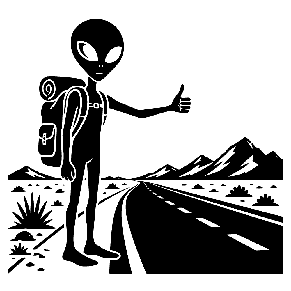 Alien Backpack Icon SVG cut file preview