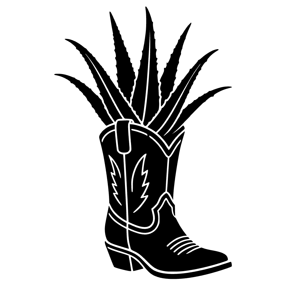 Bota de vaquero con aloe — vista previa del archivo SVG