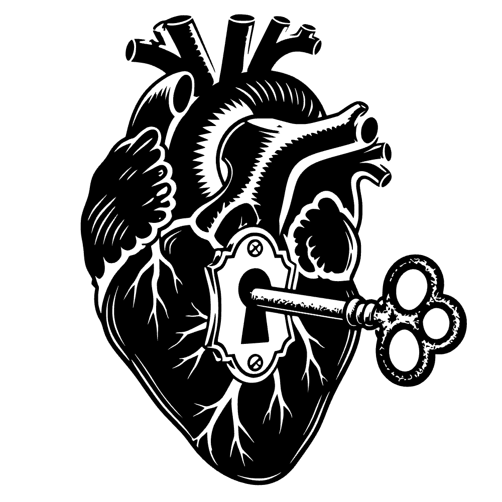 Anatomical Heart Keyhole SVG cut file preview