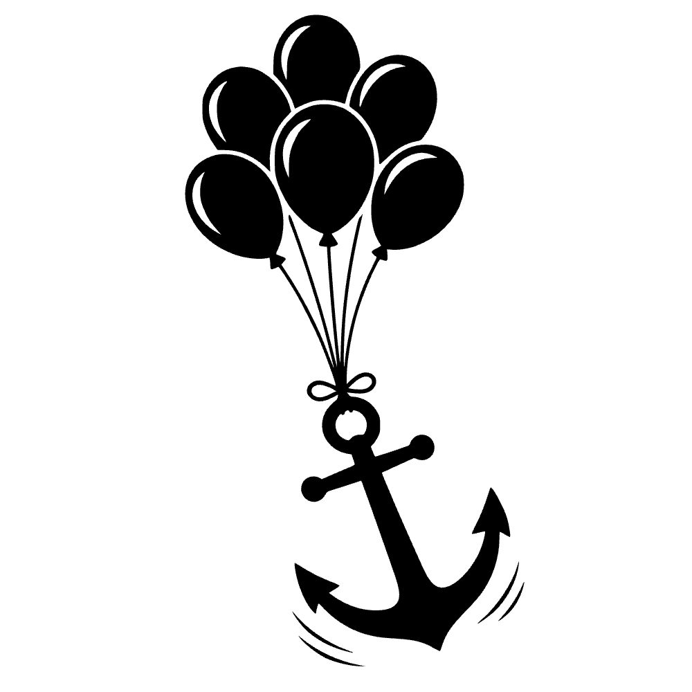 Ancla con globos flotantes — archivo SVG