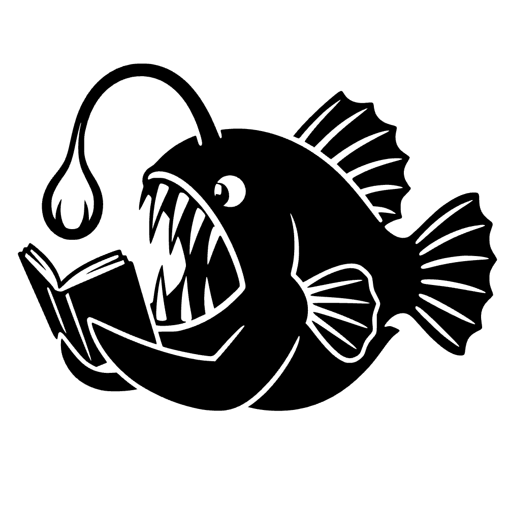 Pez borrón leyendo — archivo SVG