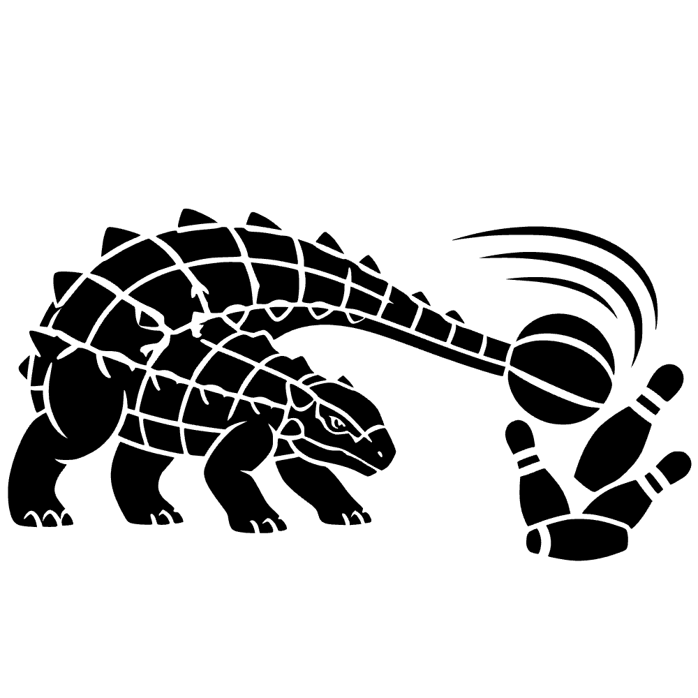 Anquilosaurio con cola de boliche — archivo SVG