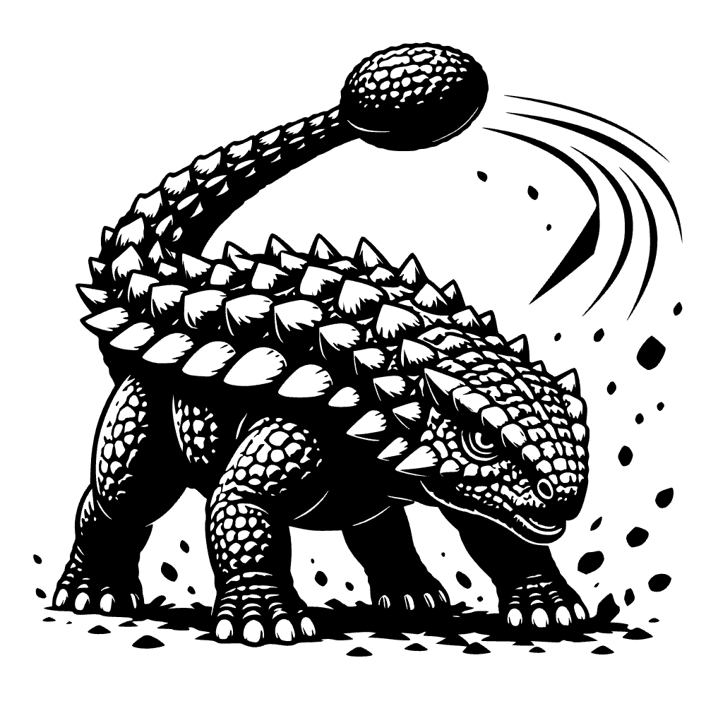 Anquilosaurio moviendo su pesado — archivo SVG