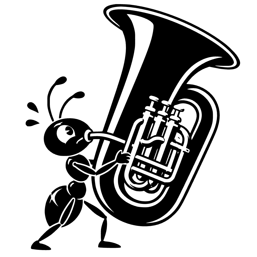 Hormiga tocando tuba — archivo SVG