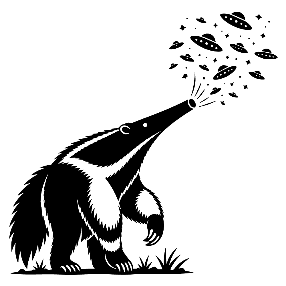 Anteater Using Its Snout SVG cut file preview