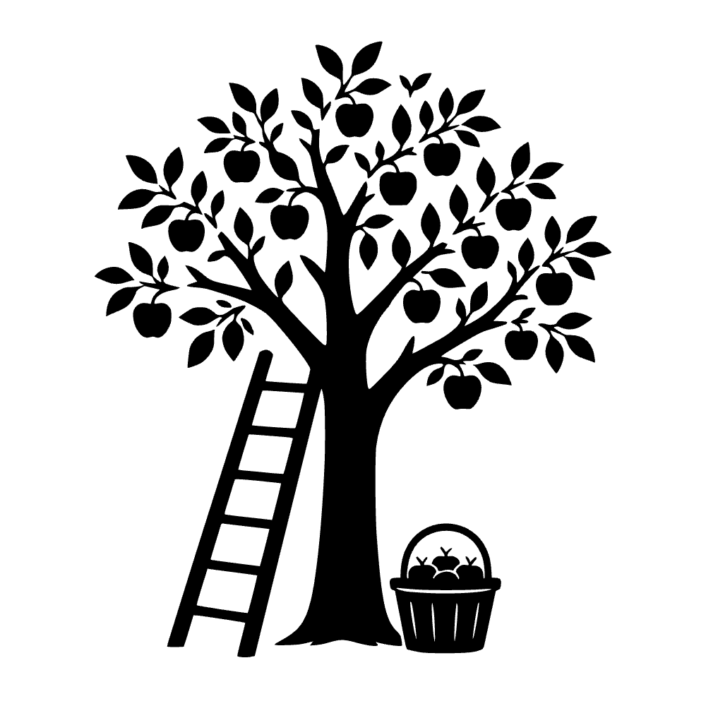 Escalera para recoger manzanas — archivo SVG