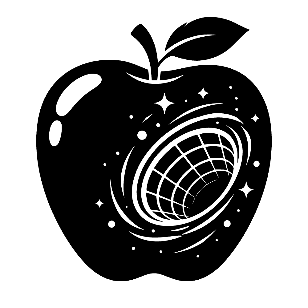 Ícono de agujero de gusano de manzana — archivo SVG