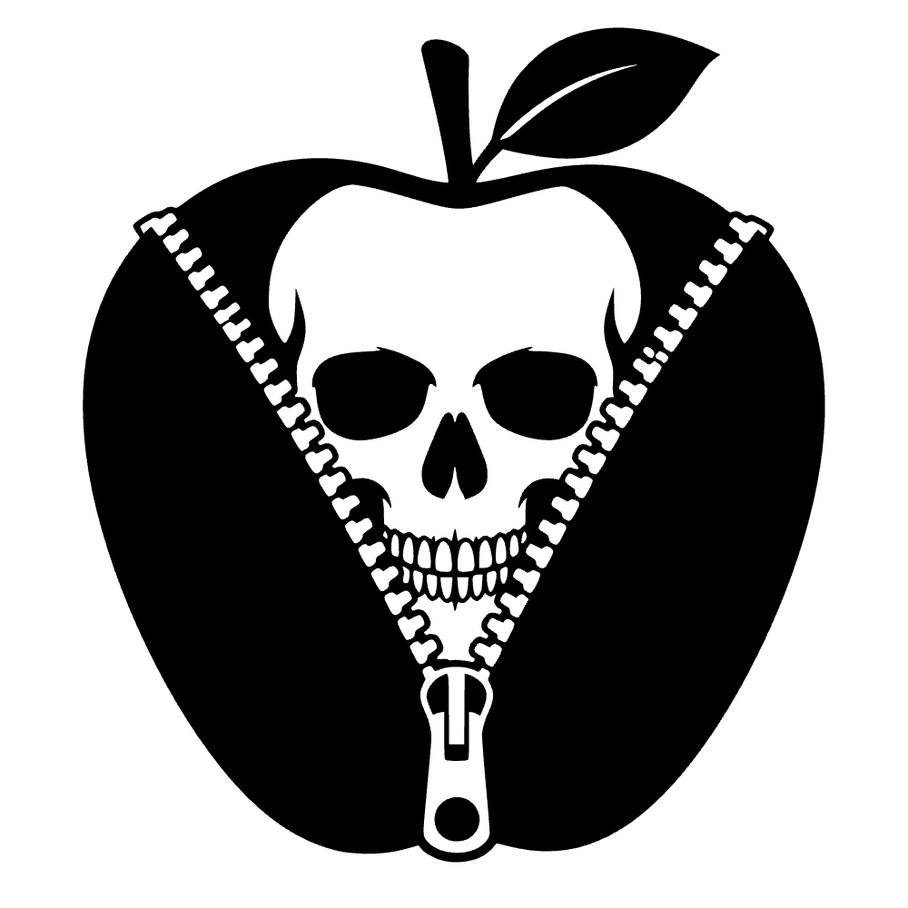 Apple Zipper Opening Reveal Icon SVG cut file preview