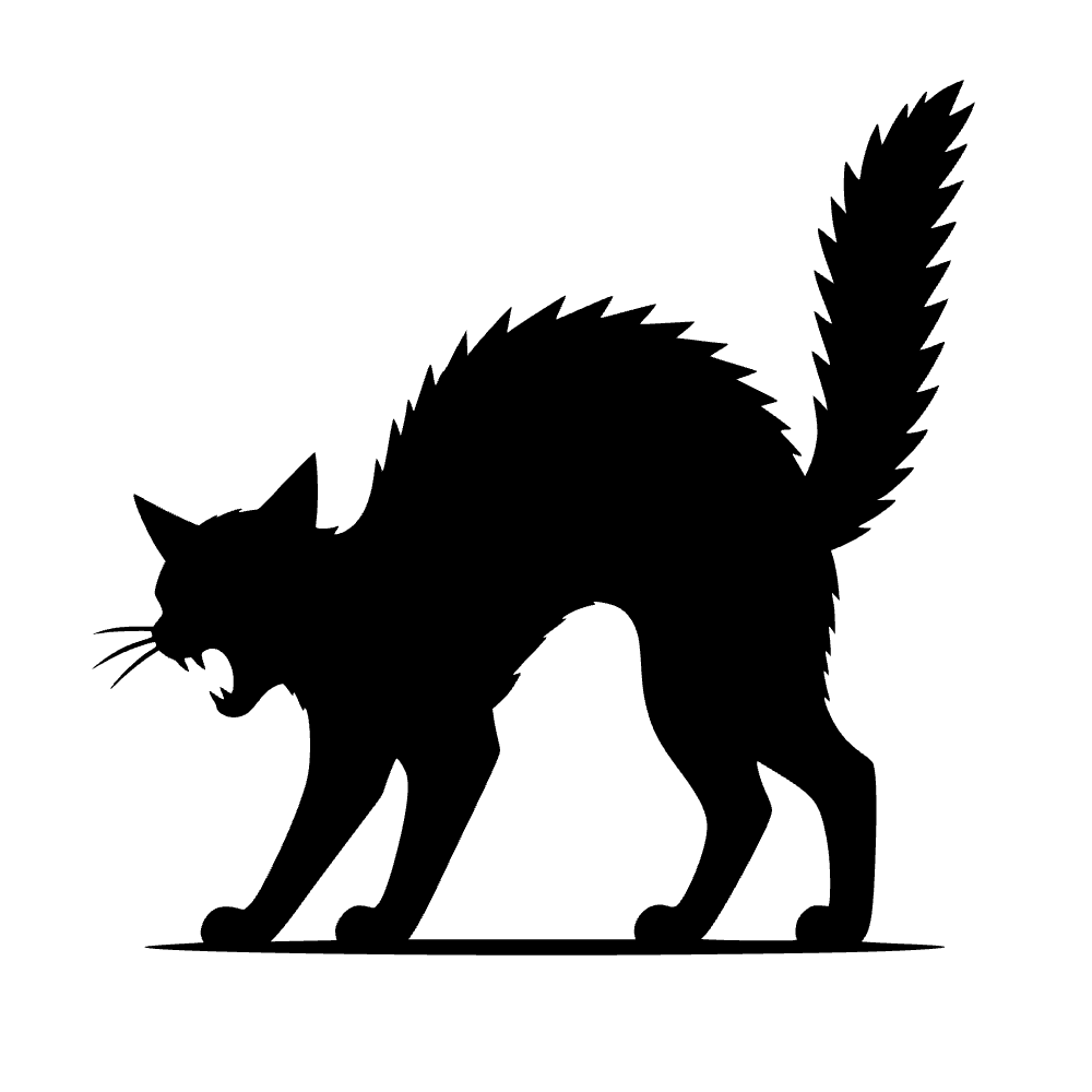 Arching Hissing Cat SVG cut file preview