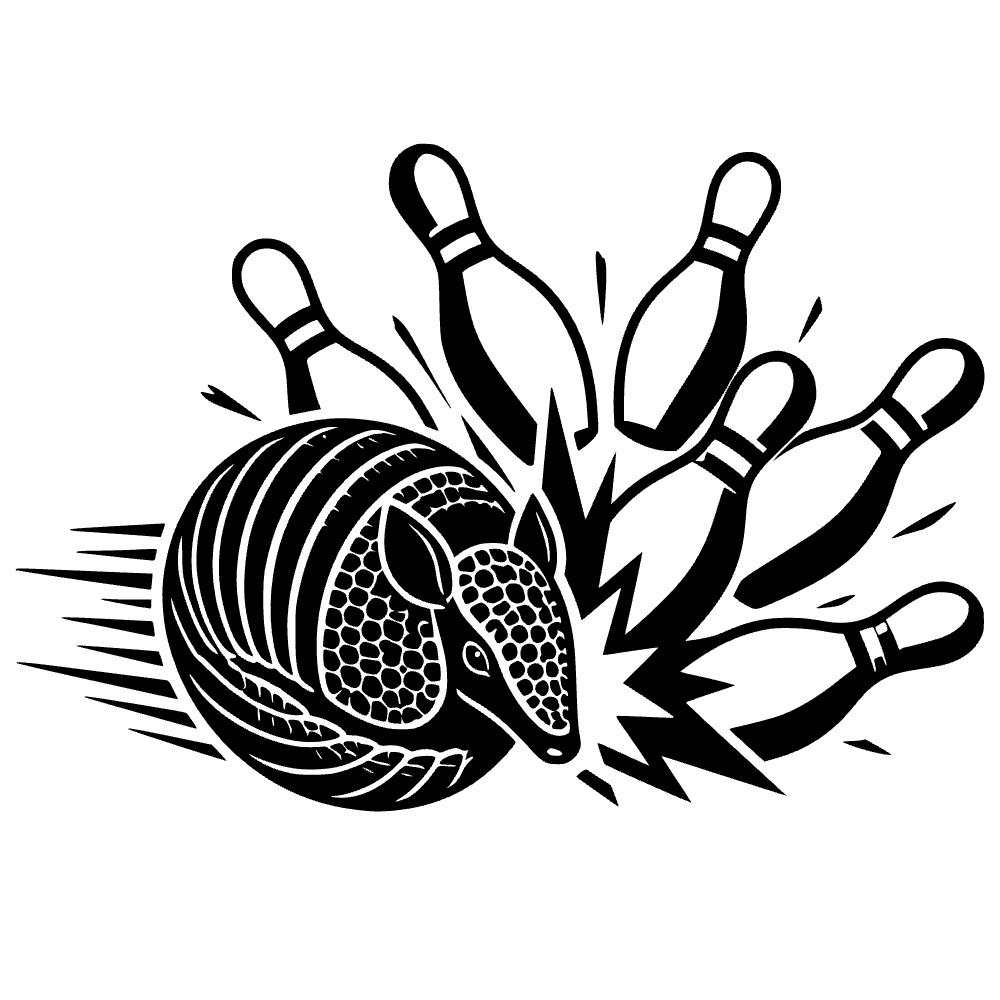 Armadillo jugando a los bolos — archivo SVG