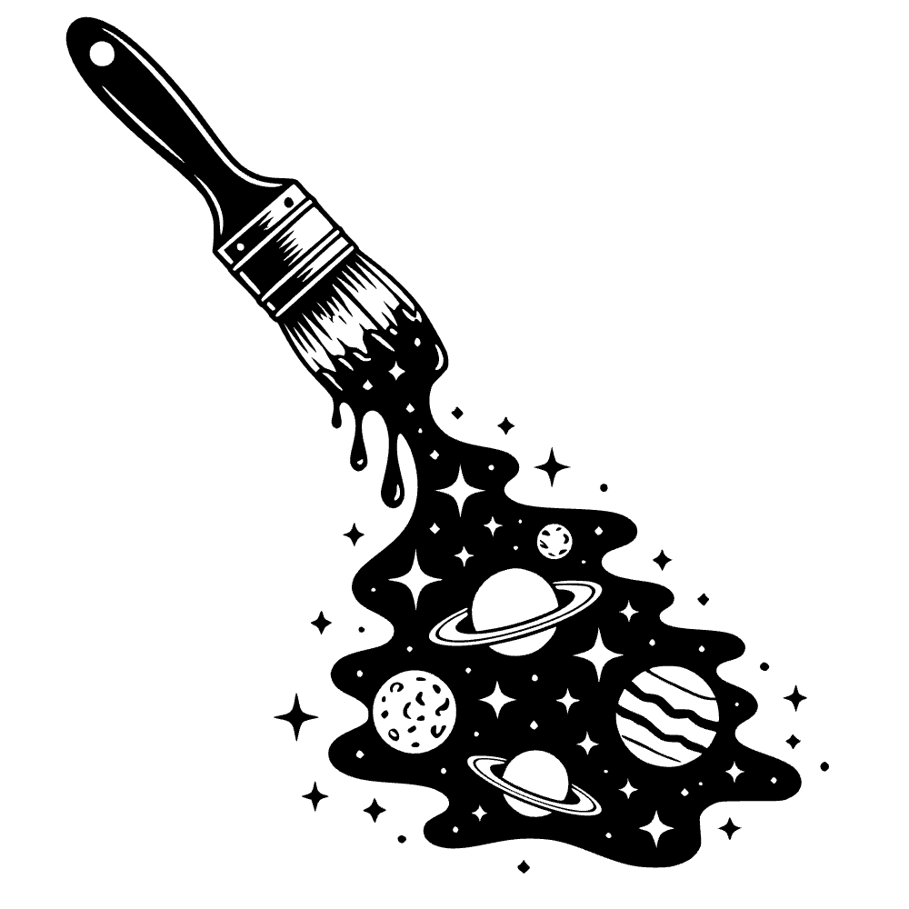Artist Paintbrush Dripping Paint Icon SVG cut file preview