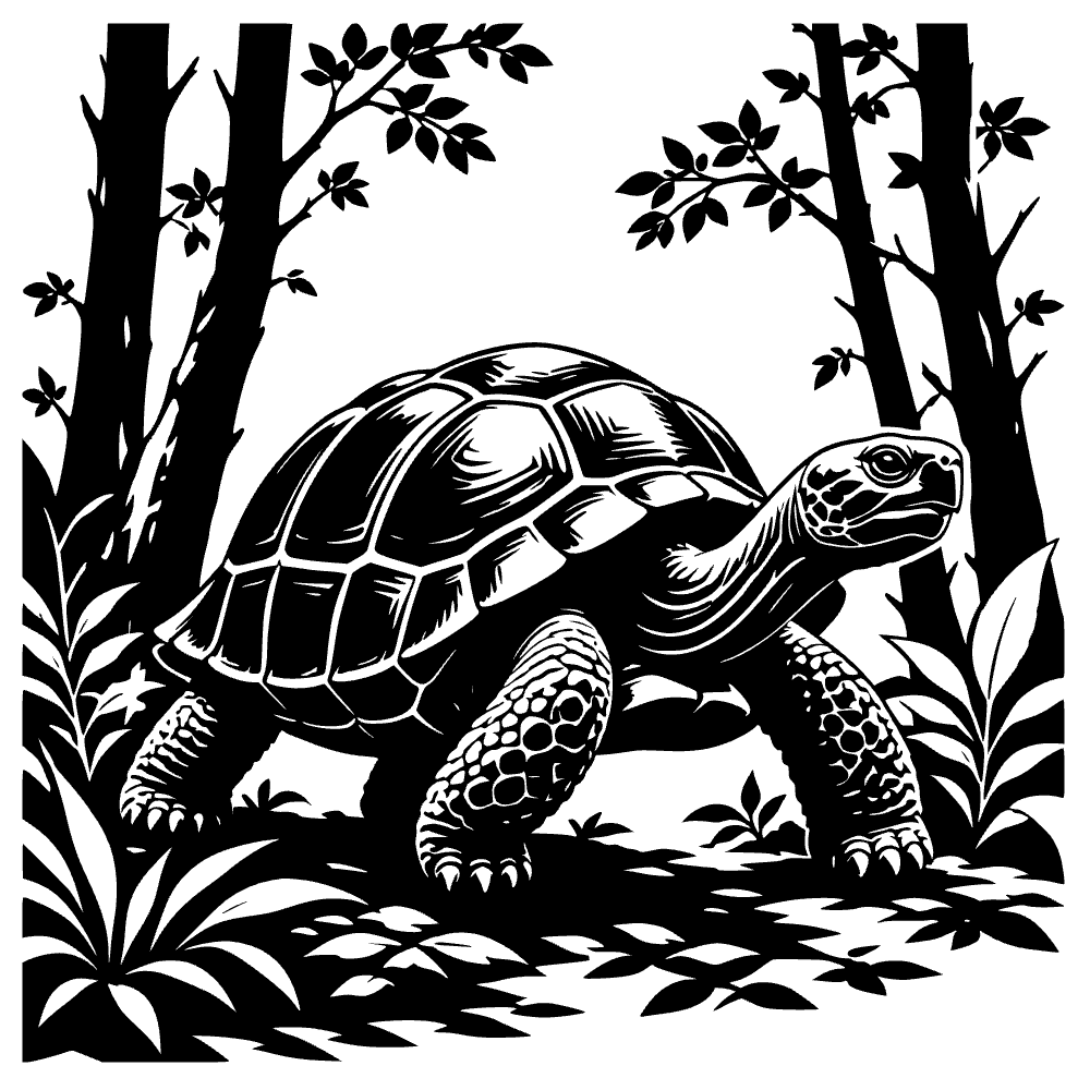 Asian Forest Tortoise SVG cut file