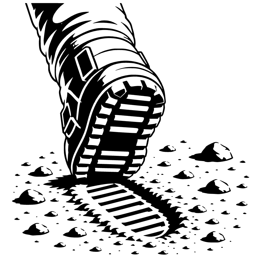 Huella de bota de astronauta — archivo SVG