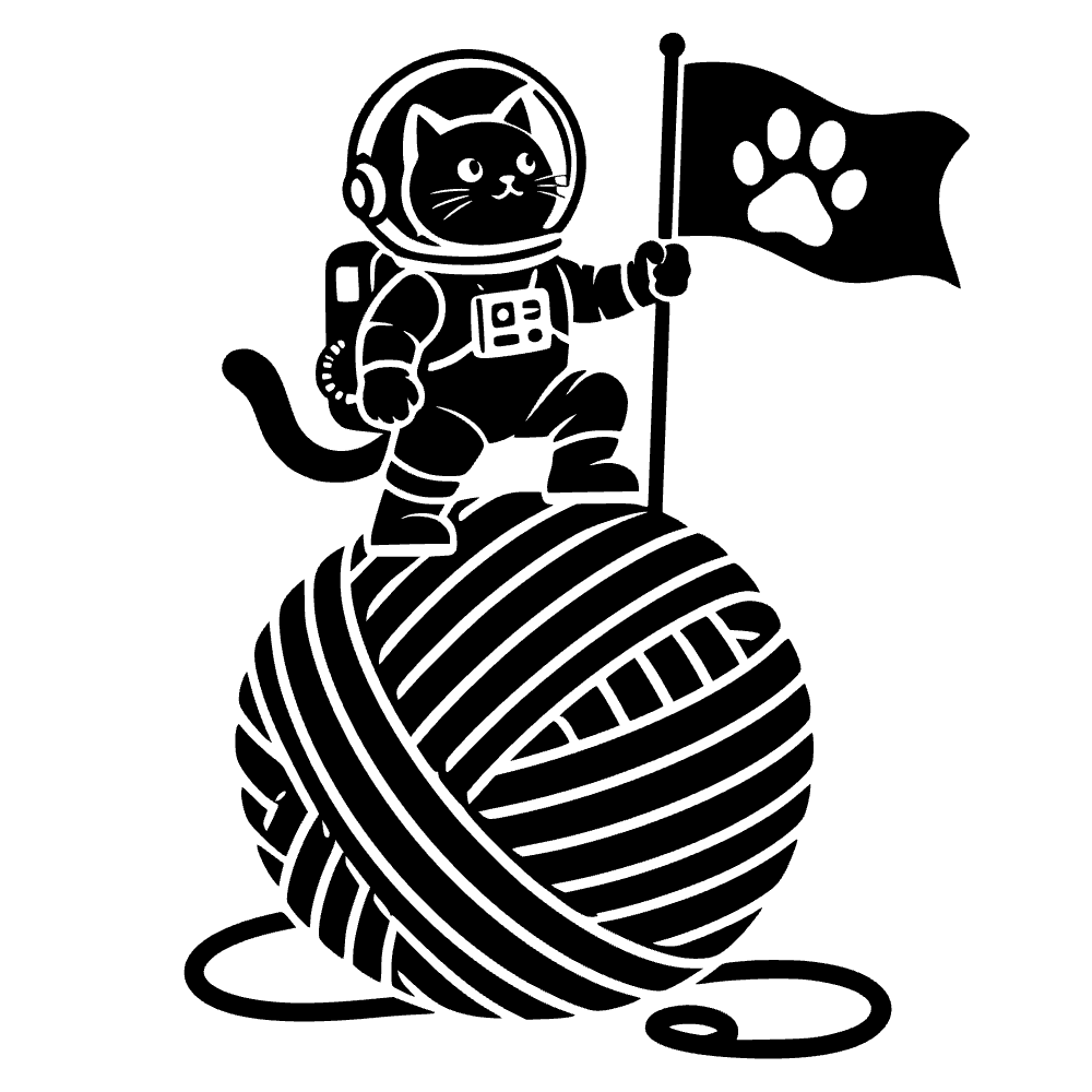 Astronaut Cat Planting Flag SVG cut file preview