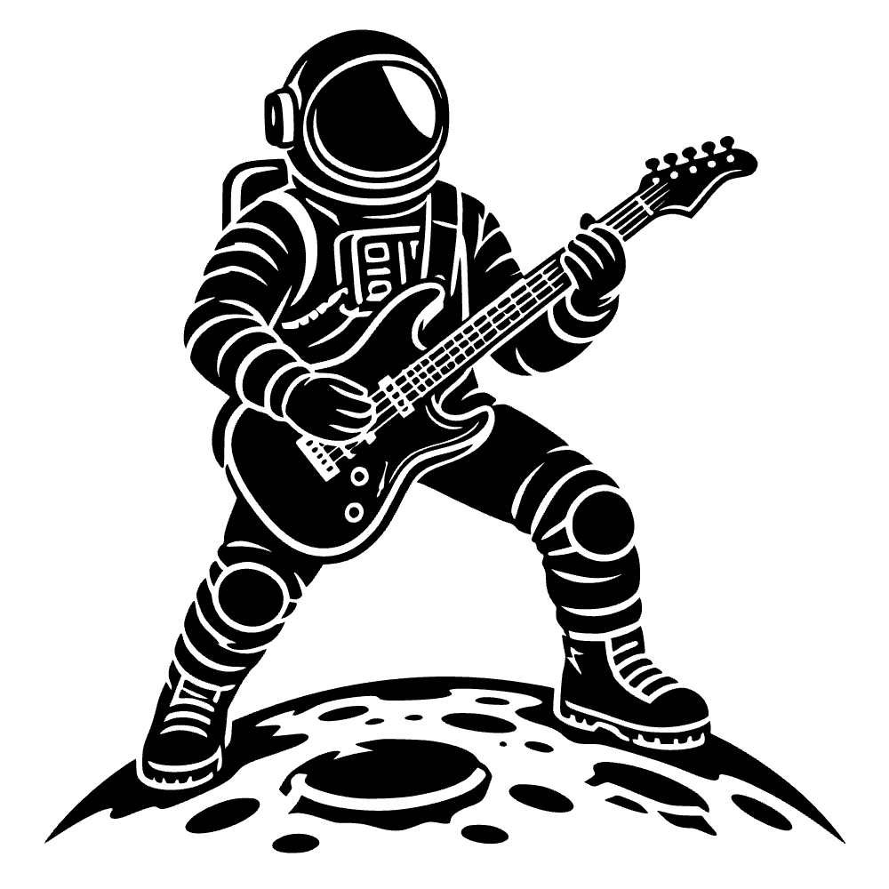 Astronauta guitarrista en la luna — archivo SVG