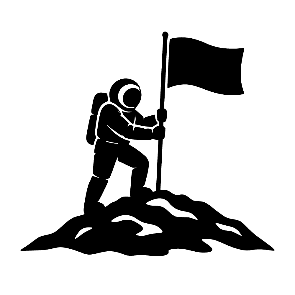 Astronauta plantando bandera — archivo SVG