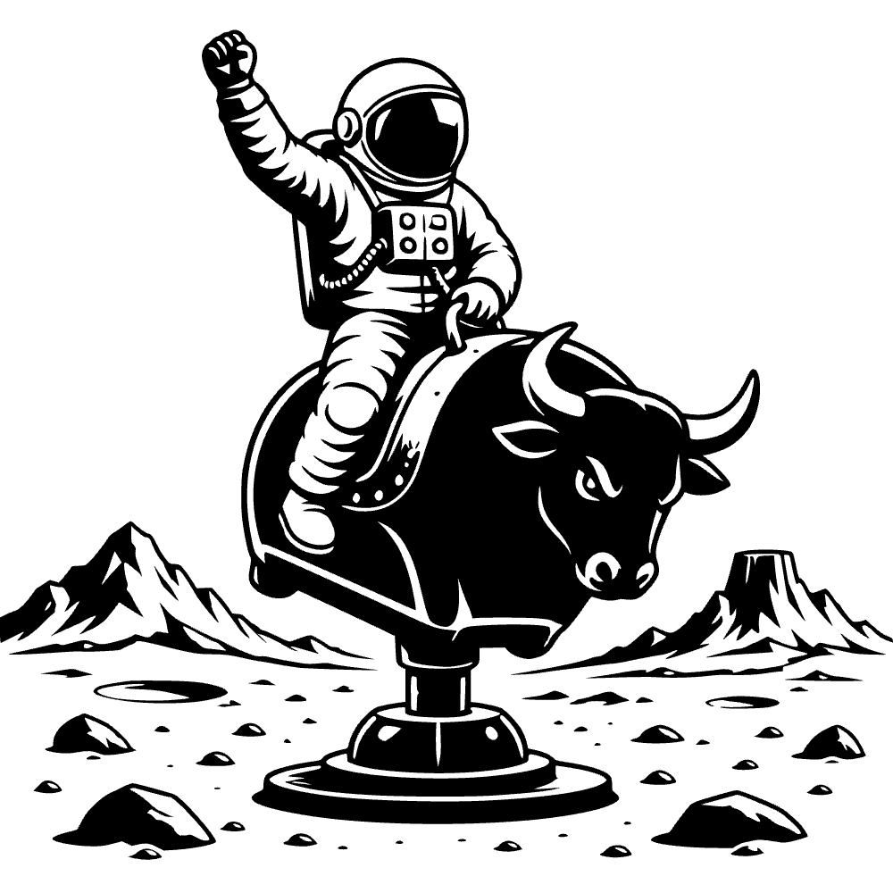 Astronauta montando un toro — archivo SVG