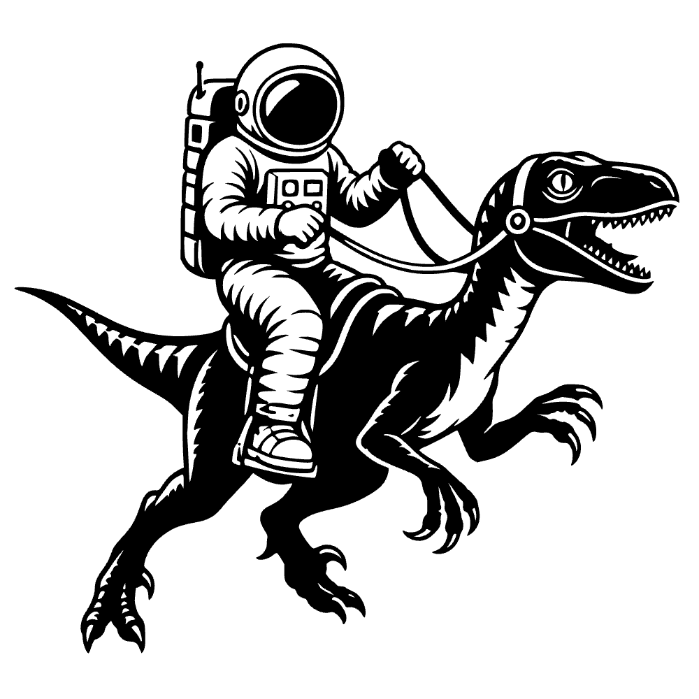 Astronaut Riding Dinosaur SVG cut file preview