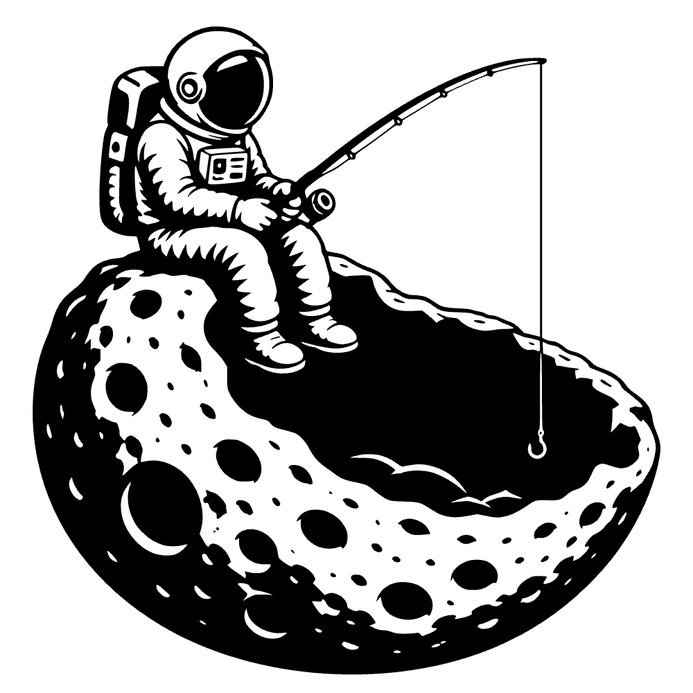 Astronaut Sitting Edge Moon Icon SVG SVG cut file preview