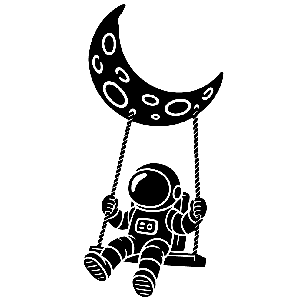 Astronauta columpiándose de la luna — archivo SVG