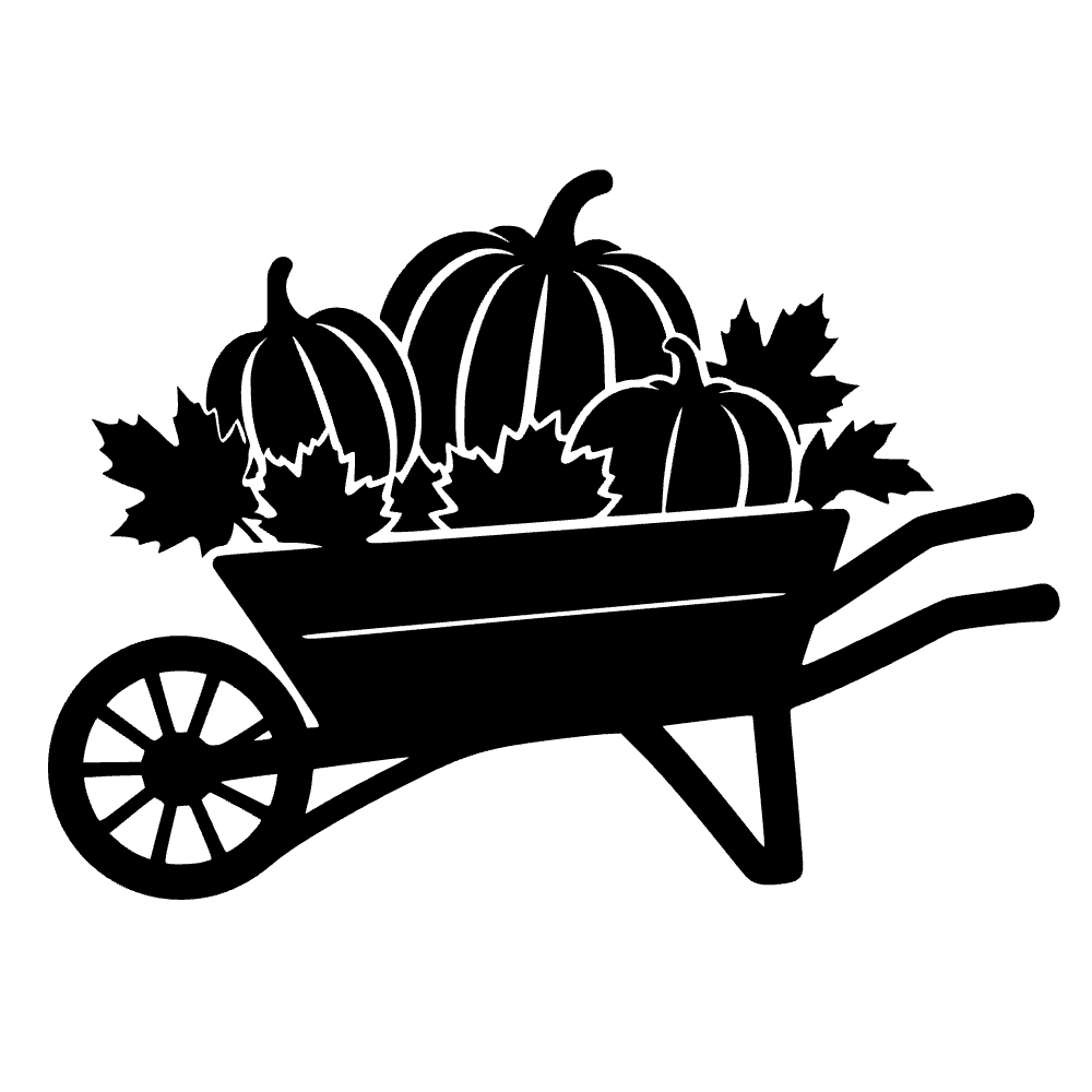 Autumn Wheelbarrow Pumpkins SVG cut file