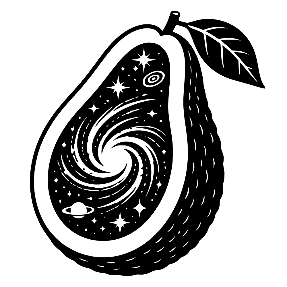 Aguacate cortado por la mitad — archivo SVG