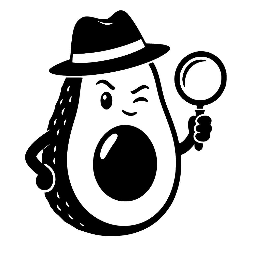 Mitad de aguacate detective — archivo SVG
