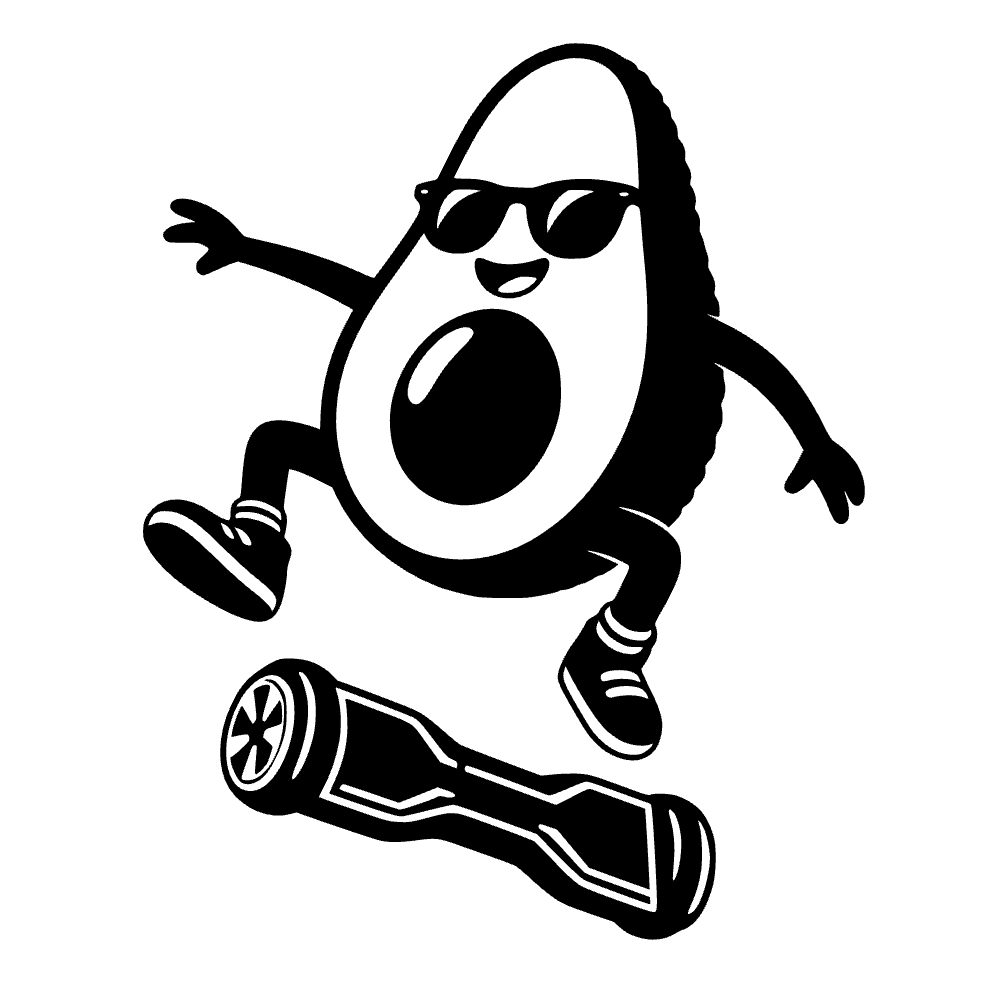 Avocado Half Kickflip Icon SVG SVG cut file preview