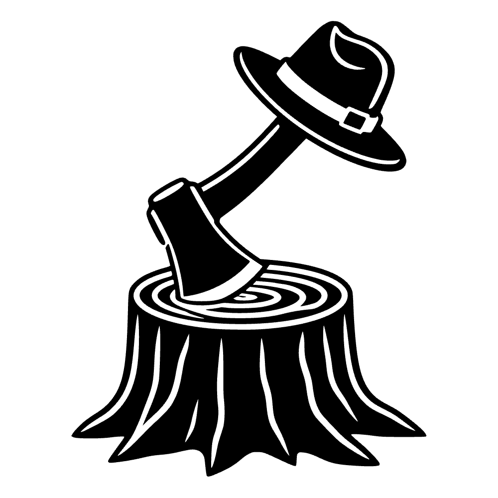 Icono de hacha en tocón — vista previa del archivo SVG
