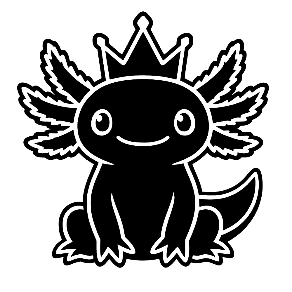 Axolote con corona — vista previa del archivo SVG
