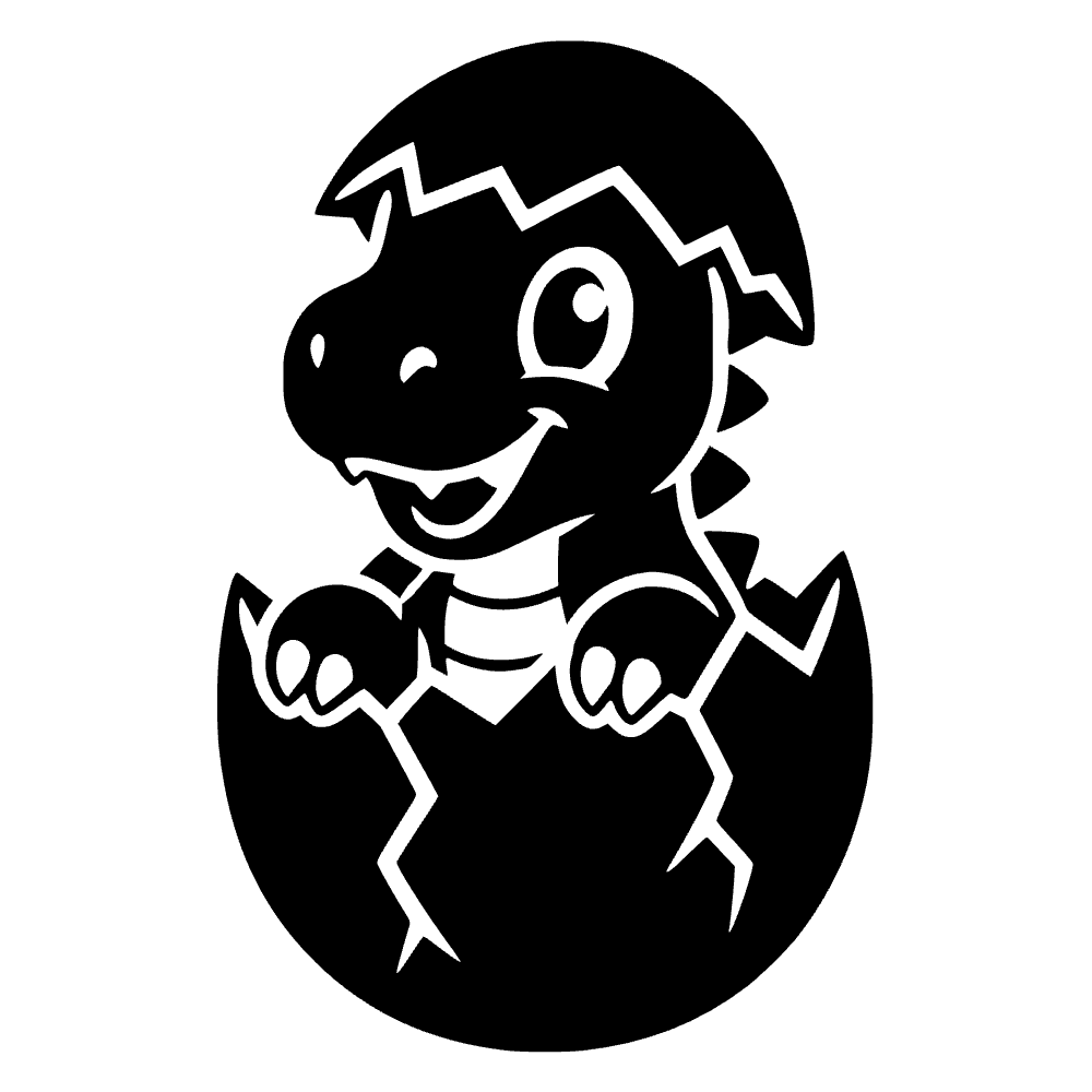 Bebé dino saliendo del huevo — archivo SVG