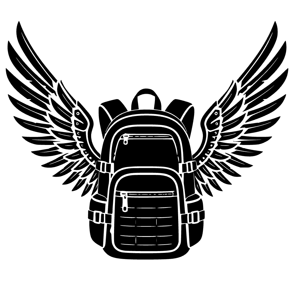 Backpack With Wings SVG cut file preview