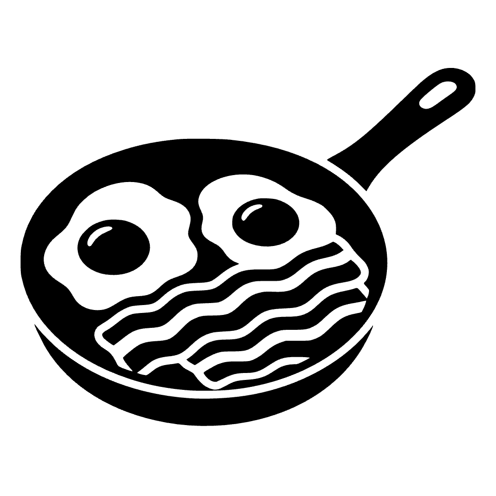 Sartén con tocino y huevos — archivo SVG