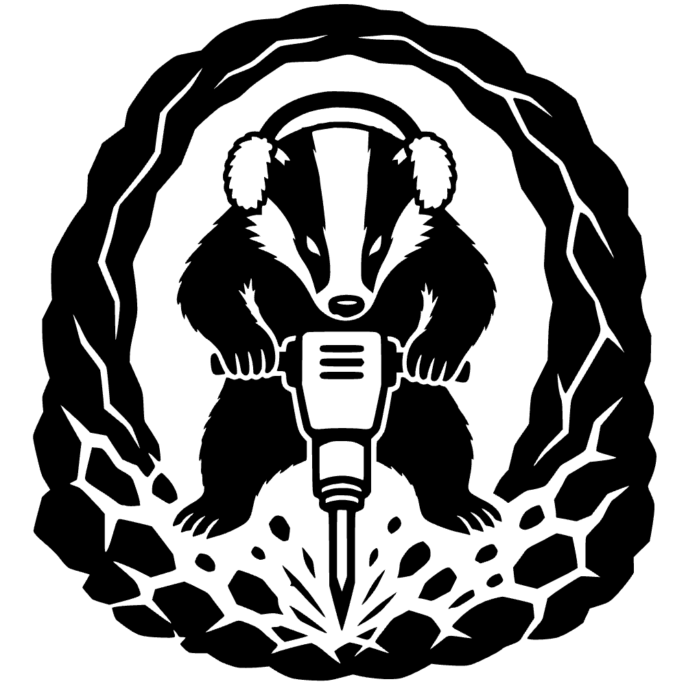 Badger Wearing Ear Muffs SVG cut file
