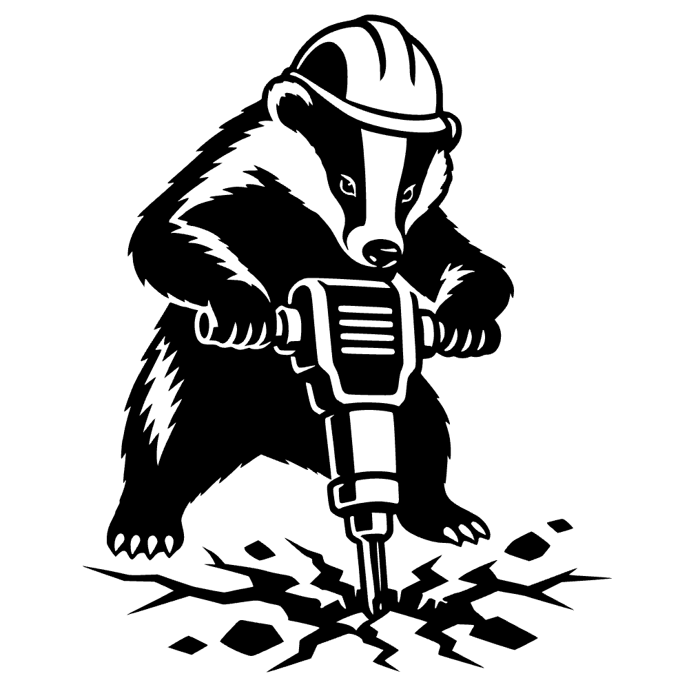 Tejón con casco de seguridad — archivo SVG