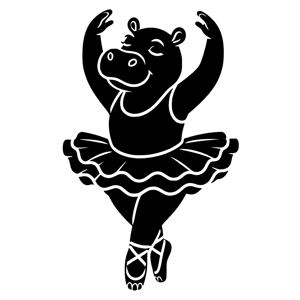 Hipopótamo bailarina — archivo SVG