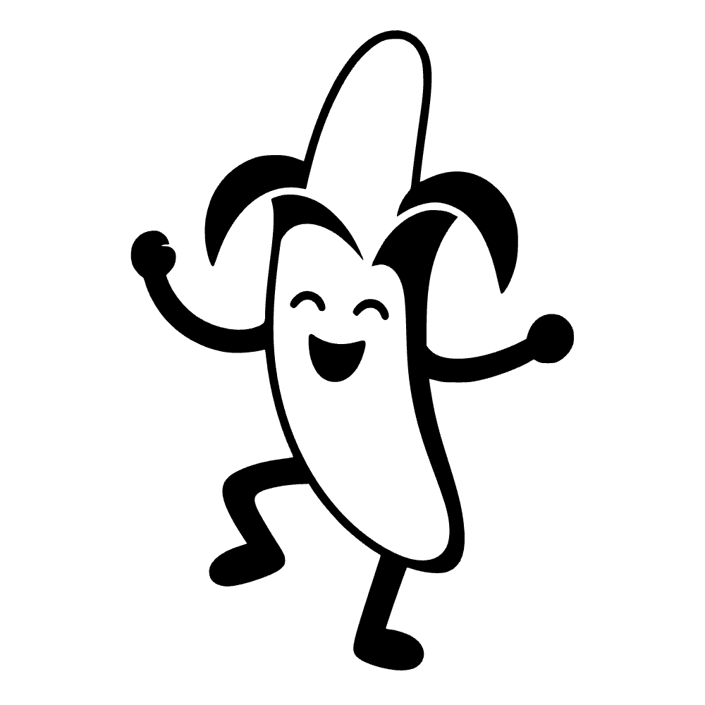 Banana Character Dancing SVG cut file preview