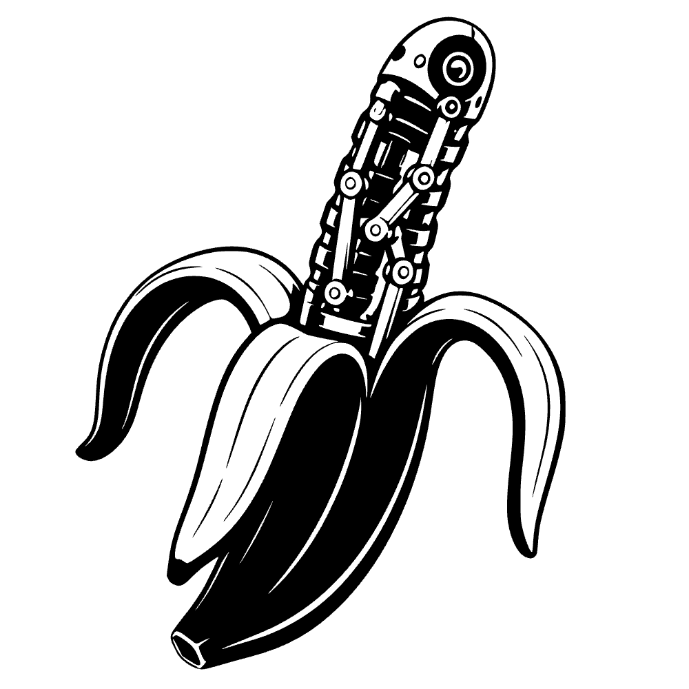 Plátano pelado a medias — archivo SVG