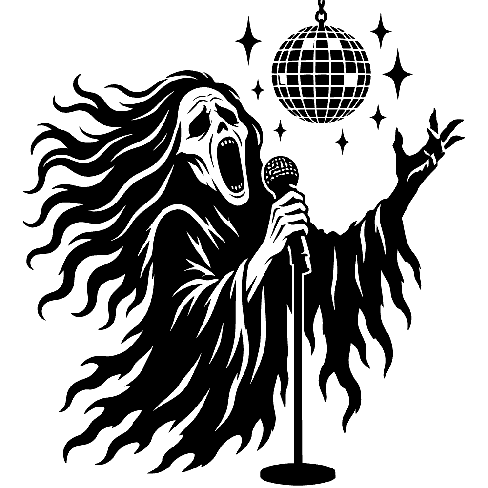 Banshee Screaming Icon SVG cut file preview