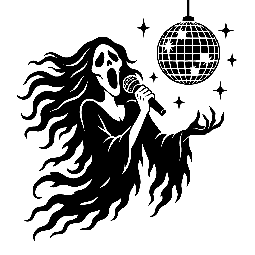 Banshee cantando karaoke — vista previa del archivo SVG