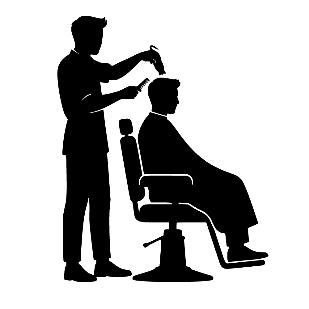 Barbero cortando cabello — archivo SVG