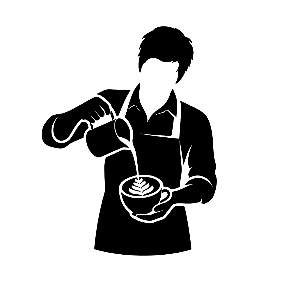 Barista sirviendo café — archivo SVG